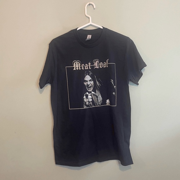 NWOT Gildan Mens Crew Neck Heavy Cotton Meat Loaf Band Graphic Tee Black Medium - Picture 1 of 5